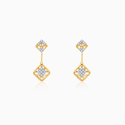 Gold Quadrado Twinkle Lab Grown Diamond Earrings
