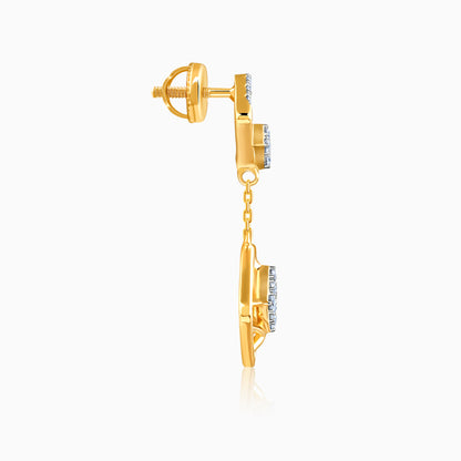 Gold Quadrado Twinkle Lab Grown Diamond Earrings