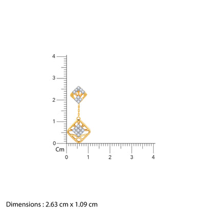 Gold Quadrado Twinkle Lab Grown Diamond Earrings
