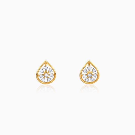 Gold Glamorous Drop Lab Grown Diamond Studs