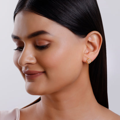 Gold Glamorous Drop Lab Grown Diamond Studs