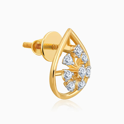 Gold Glamorous Drop Lab Grown Diamond Studs