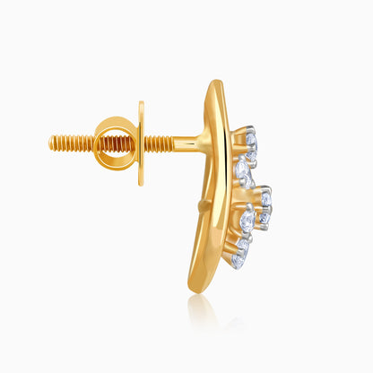 Gold Glamorous Drop Lab Grown Diamond Studs
