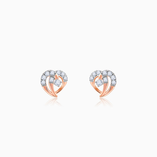 Rose Gold Happy Love Lab Grown Diamond Studs