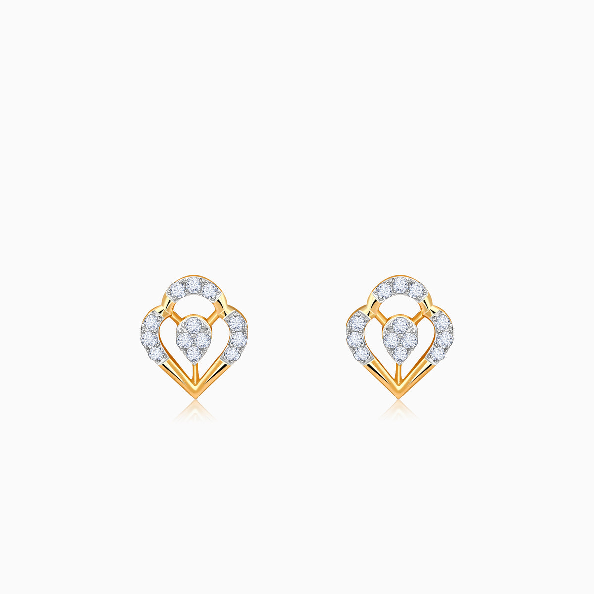 Gold Petal Bloom Lab Grown Diamond Studs