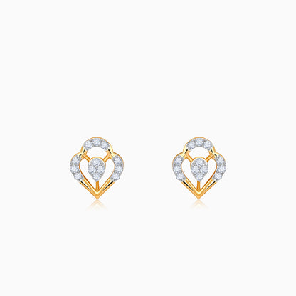 Gold Petal Bloom Lab Grown Diamond Studs