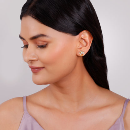 Gold Petal Bloom Lab Grown Diamond Studs