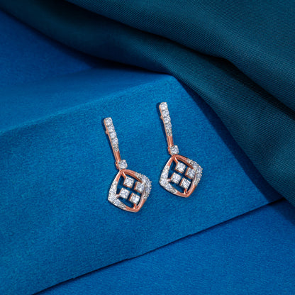 Rose Gold Quadra Muse Lab Grown Diamond Earrings