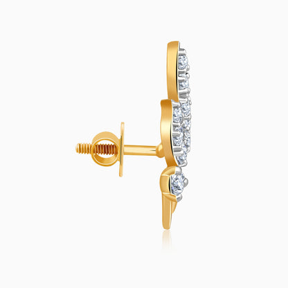 Gold Sylvaine Leaf Lab Grown Diamond Earrings