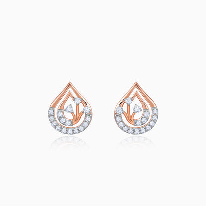Rose Gold Raindrop Lab Grown Diamond Studs