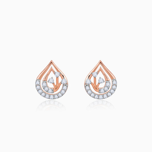Rose Gold Raindrop Lab Grown Diamond Studs
