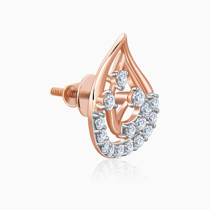 Rose Gold Raindrop Lab Grown Diamond Studs