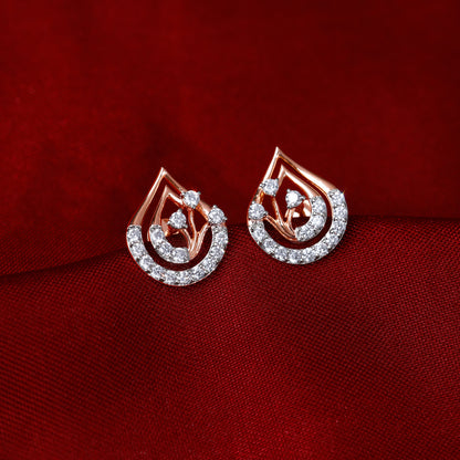 Rose Gold Raindrop Lab Grown Diamond Studs