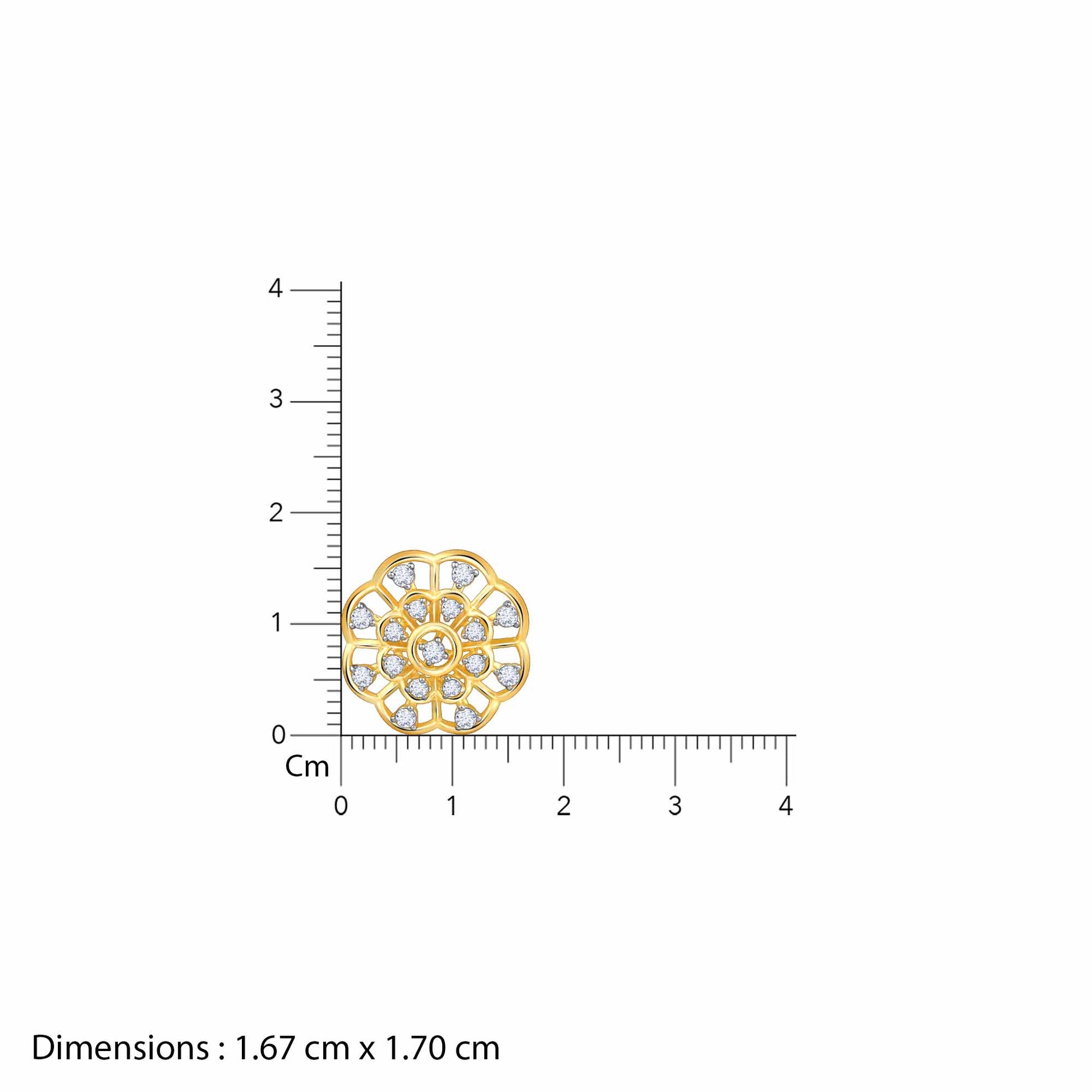 Gold Florentia Diamond Studs- pure gold studs for women