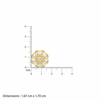 Gold Florentia Diamond Studs- pure gold studs for women