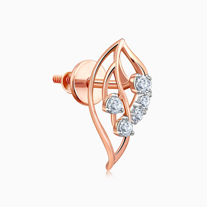 Rose Gold Amara Leaf Lab Grown Diamond Studs