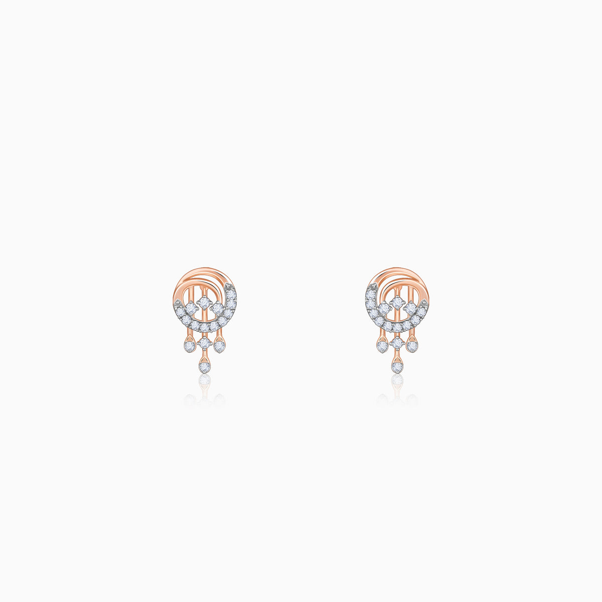 Rose Gold Classic Orb Lab Grown Diamond Earrings