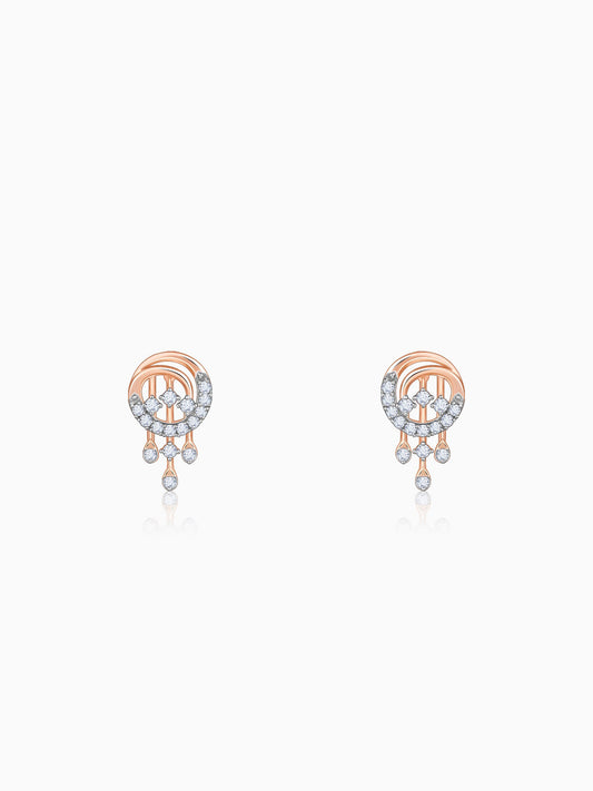 Rose Gold Classic Orb Lab Grown Diamond Earrings