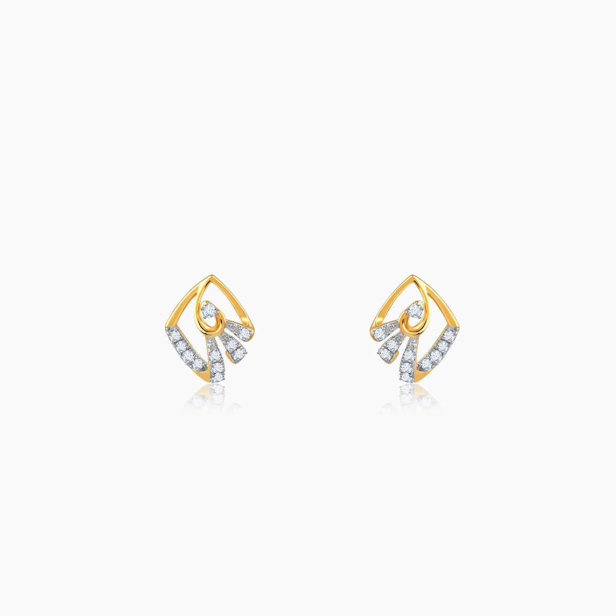 Gold Angular Lab Grown Diamond Studs