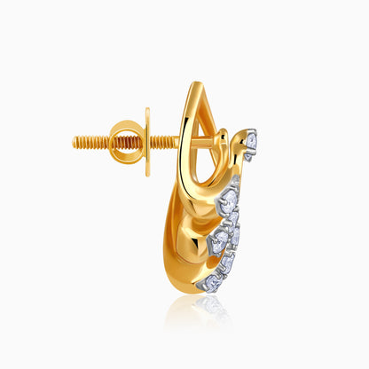 Gold Angular Lab Grown Diamond Studs