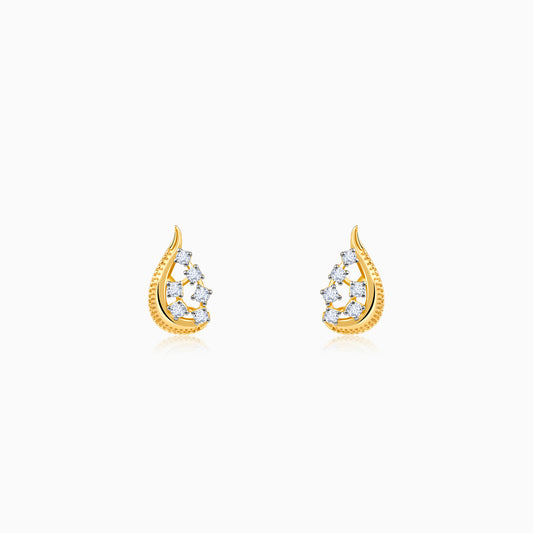 Gold Whisper Drop Lab Grown Diamond Studs