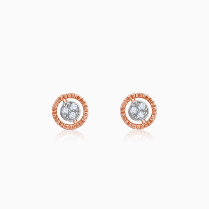 Rose Gold Floral Glam Lab Grown Diamond Earrings