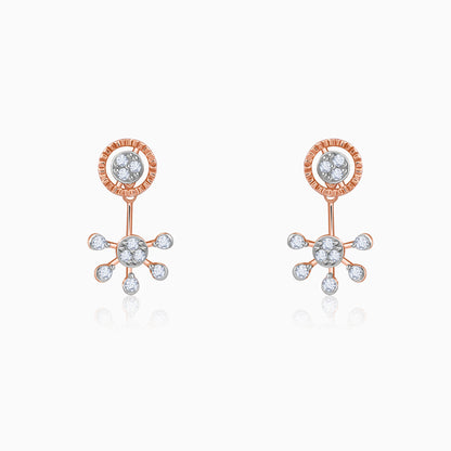 Rose Gold Floral Glam Lab Grown Diamond Earrings