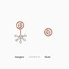 Rose Gold Floral Glam Lab Grown Diamond Earrings