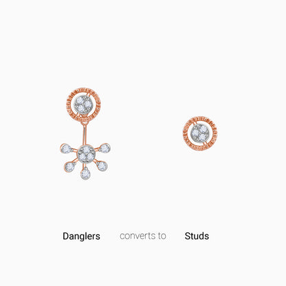 Rose Gold Floral Glam Lab Grown Diamond Earrings