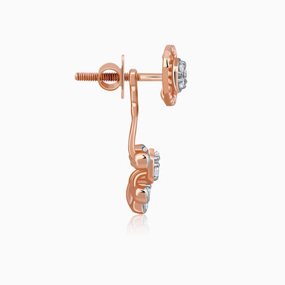 Rose Gold Floral Glam Lab Grown Diamond Earrings