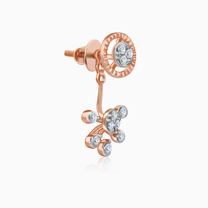 Rose Gold Floral Glam Lab Grown Diamond Earrings