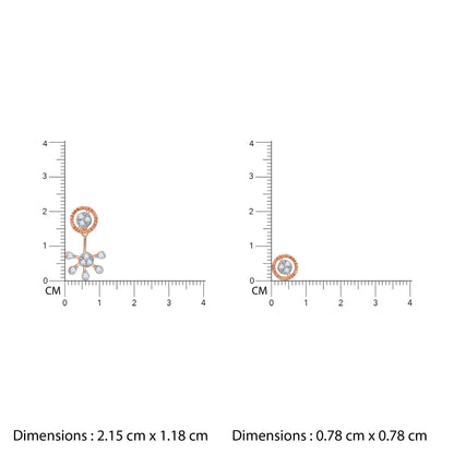Rose Gold Floral Glam Lab Grown Diamond Earrings