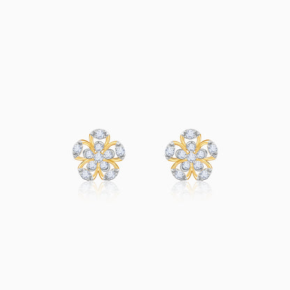 Gold Charming Flora Lab Grown Diamond Earrings