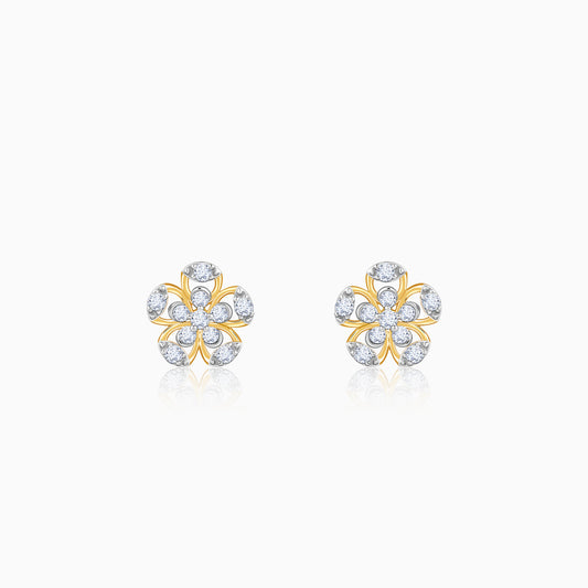 Gold Charming Flora Lab Grown Diamond Earrings