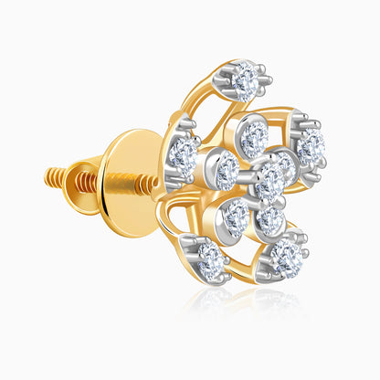 Gold Charming Flora Lab Grown Diamond Earrings