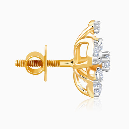 Gold Charming Flora Lab Grown Diamond Earrings