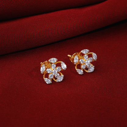 Gold Charming Flora Lab Grown Diamond Earrings