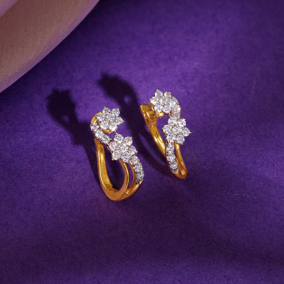 Gold Floral Musing Lab Grown Diamond Earrings