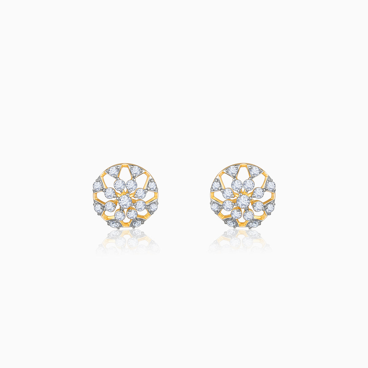Gold Floral Aroha Lab Grown Diamond Studs