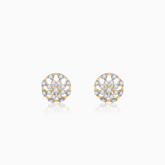 Gold Floral Aroha Lab Grown Diamond Studs
