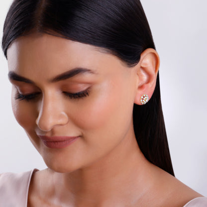 Gold Floral Aroha Lab Grown Diamond Studs