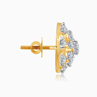Gold Floral Aroha Lab Grown Diamond Studs