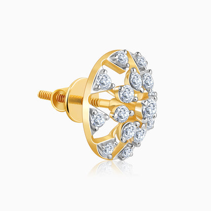 Gold Floral Aroha Lab Grown Diamond Studs