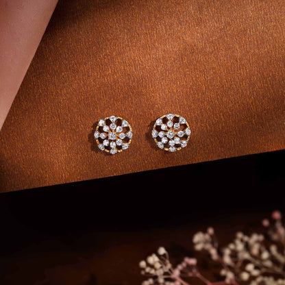Gold Floral Aroha Lab Grown Diamond Studs