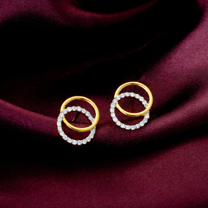 Gold Radiant Orbit Diamond Earrings
