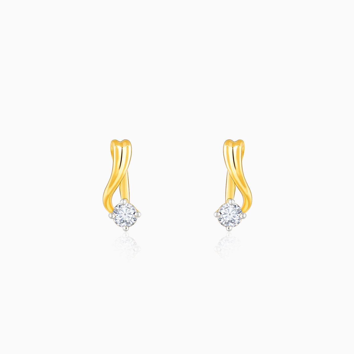 Gold Forever Radiant Solitaire Diamond Earrings