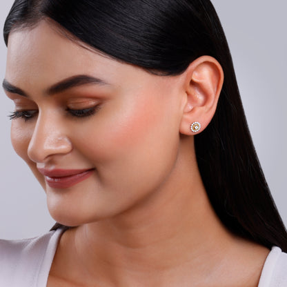 Gold Flower Power Lab Grown Diamond Stud Earrings