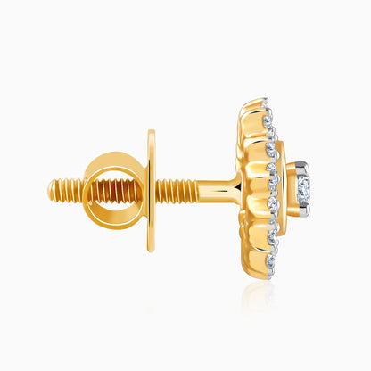 Gold Flower Power Lab Grown Diamond Stud Earrings