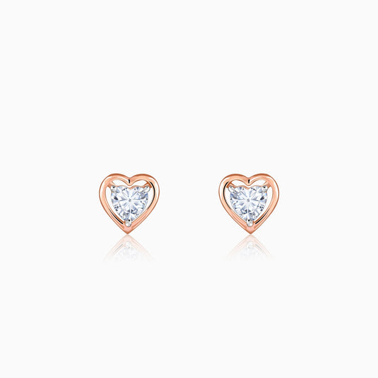 Rose Gold Heart Throb Lab Grown Diamond Earrings