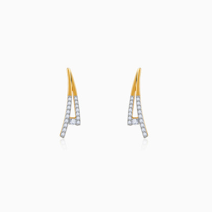 Gold Abstract Lab Grown Diamond Earrings